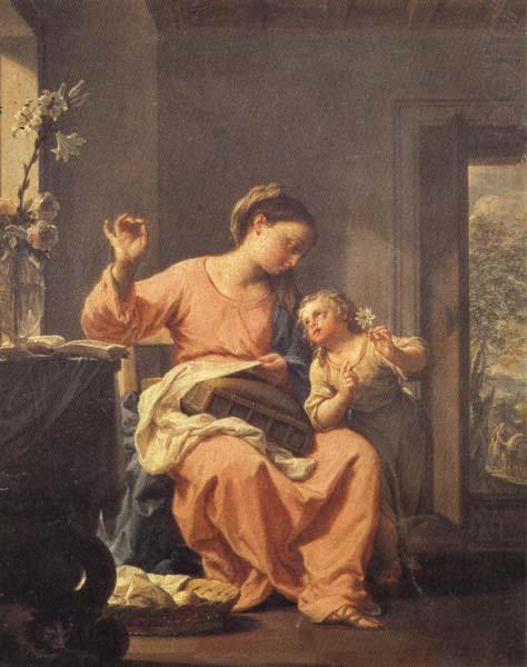 Madonna Sewing with Child, Francesco Trevisani